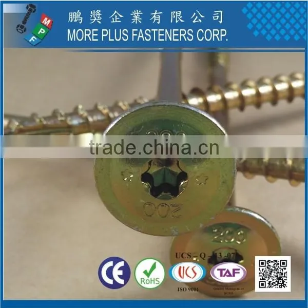 Taiwan Round Washer Head Torx Drive Serration Shank One Thread Notch Type-17 Point ZYCR3+ Timber Screw photo-3