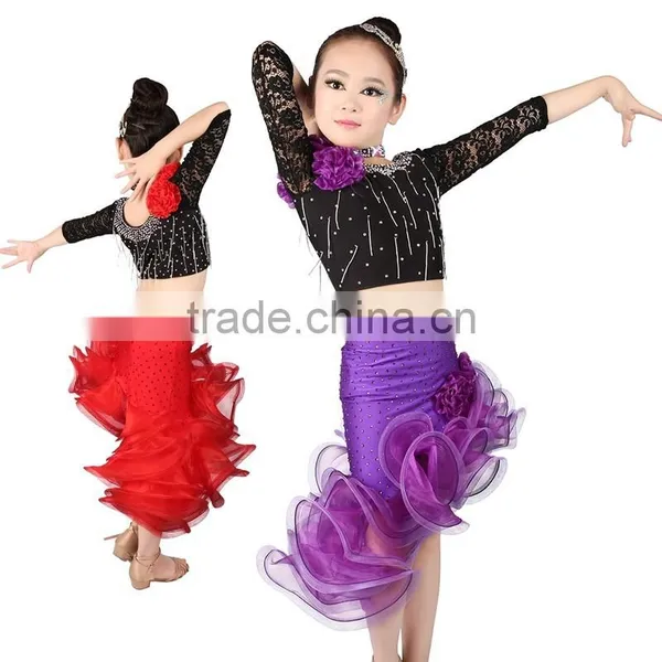 2017 New Girls Latin Dance Wear Sexy High Waist Dance Clothes photo-2