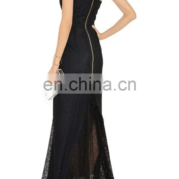 Wholesale New Fashion Women Clothes Long Evening Party Wear Gown Black Crochet Sexy Evening Gown Dress photo-4