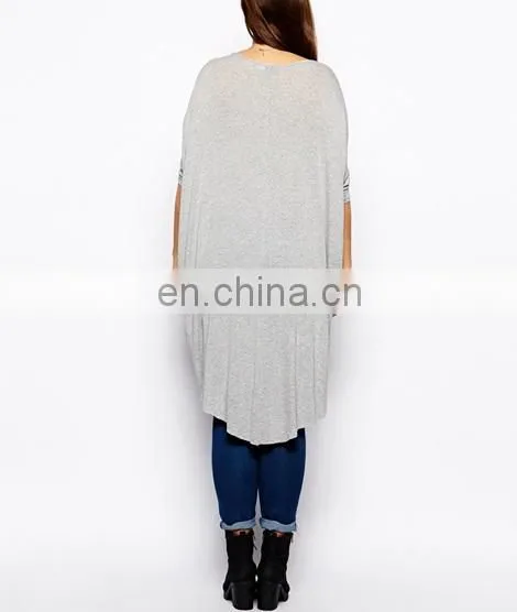 Chinese Clothing Manufacturers Ladies Jeans Jersey Top Design With Dip Back Plus Size Women Clothing photo-3