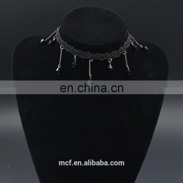 Crystal Diamond Fashion Pendant Chunky Bib Choker Necklace MCB-0043 photo-3