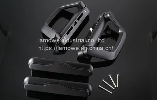 Double Style Zinc Alloy Sliding Door Handle Lock Powder Coated for Black and White