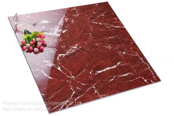 60x60cm Dark Color Red Jade Glazed Marble Floor Tile