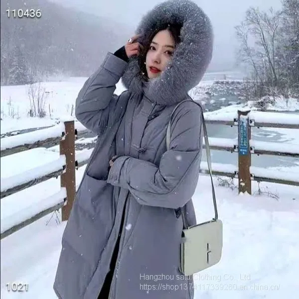 Supply Down Jacket, Cotton Coat, Coat, Collar, Cap Strip, Artificial Wool and Fox Tail Hair, Raccoon Dog Hair, Real Fur, Grass Collar Can be Processed and Customized photo-5
