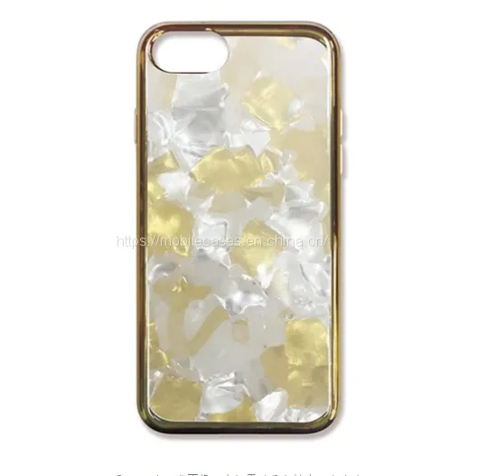Plating Edge Epoxy Phone Case Flower Phone Case Floral Mobile Cover photo-5