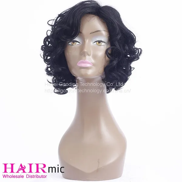 130% 150% 180% Natrual Color Short Curly Bob Wig photo-3
