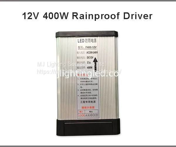 Switching power supply 12V 400W rainproof LED Driver outdoor signboard voltage transfomer