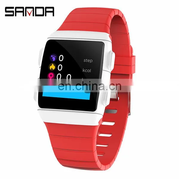 SANDA CR11 Full Touch Screen Smart Watch Camera Heart Rate Temperature Luminous Unisex Sport Heart Rate Monitor Smart Watch Band