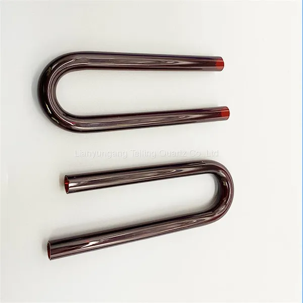 U-shaped Red Quartz Glass Tube Ruby Quartz Tube photo-5