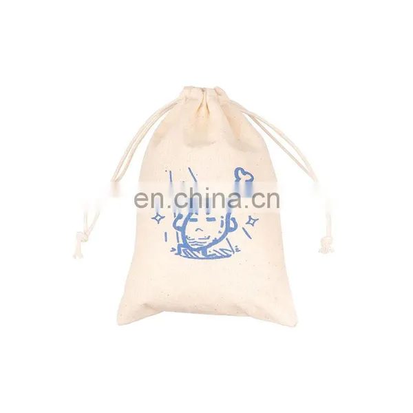 Customised Soft Washing Durable Organic Cotton Tote Draw String Shoe Bag Small Foldable Canvas Cloth Drawstring Bag With Logo