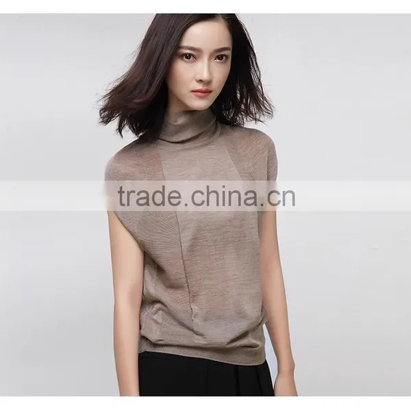 Summer Popular Lady Short-sleeved Shirt Loose Knit Wool Vest Sweater photo-3