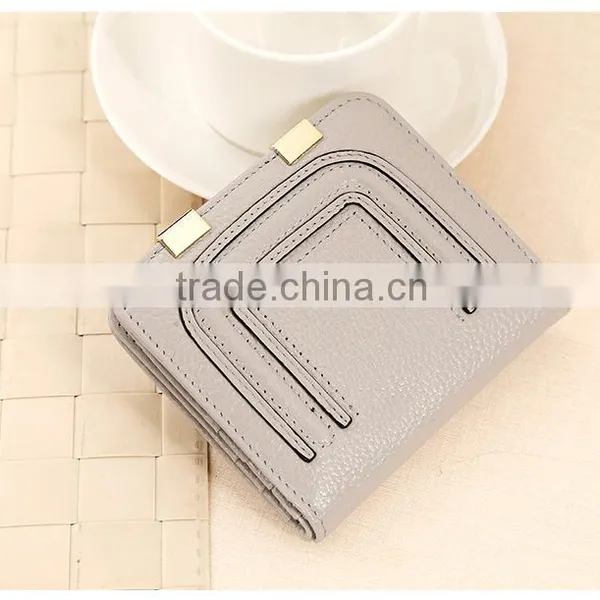 2016 New Stylish Leather Small Wallet Female Buckle Purse photo-4