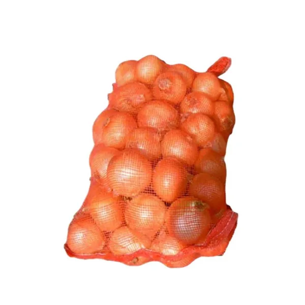 High Quality 50cm*80cm Plastic Vegetables and Fruits PP Mesh Bag Tubular Onions Drawstring With Custom Logo photo-2