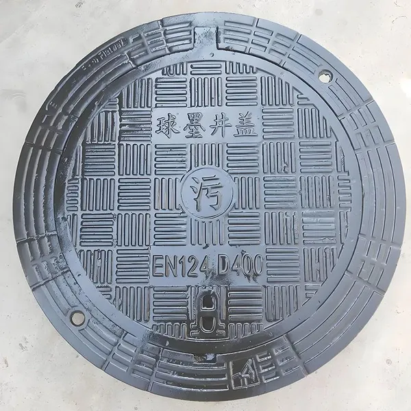 EN124 Ductile Iron Manhole Cover C250 D400 E600 With Frame Heavy Duty Black Round Road Safety photo-6