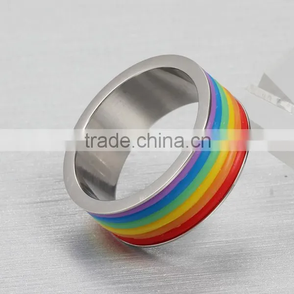New Rainbow Colors Gay Rings Gay Men Rings Different Colors Ring Silver Ring photo-4