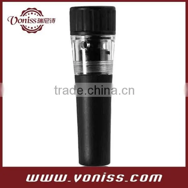 Black Vacuum Wine Champagne Bottle Stopper Air Sealer Plug Pull Type,Beverage Bottle Stoppers