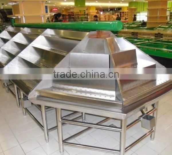 APEX Supermarket Customized OEM&ODM Stainless Steel Vegetable and Fruit Display Shelves