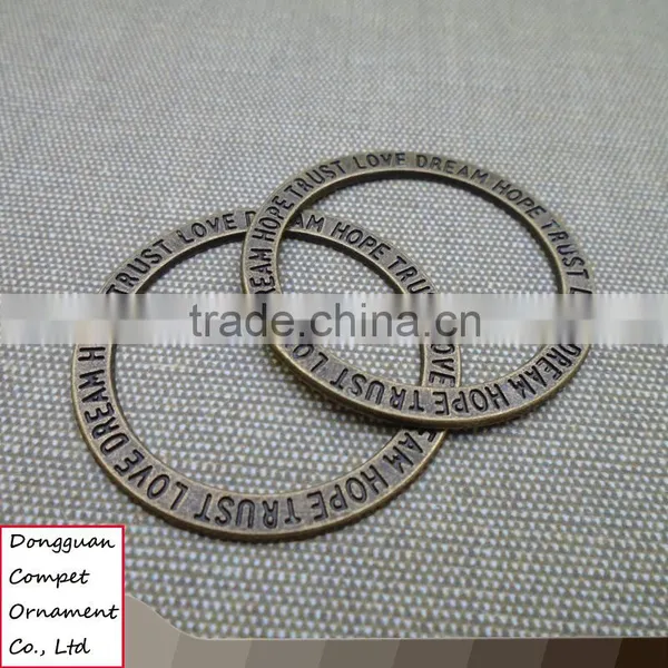 Wholesale Diy Zinc Alloy Jewelry Accessories English Text Circle Pendant photo-3