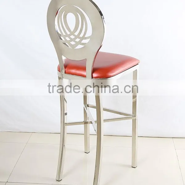 Round High Back Stainless Steel Bar Chair photo-2