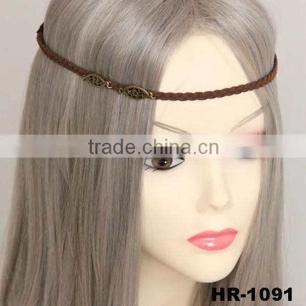 Fashion Metal Braided Women's Hair Band Elastic Headband