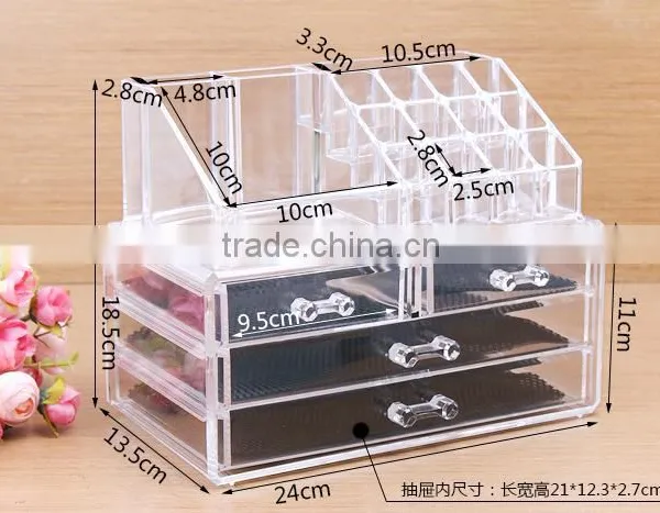 C39 ANPHY Large 4 Drawers PS Crystal Makeup Box Washroom Storage Rack for Jewelrys Cosmetics Acessories Quality Choice photo-2