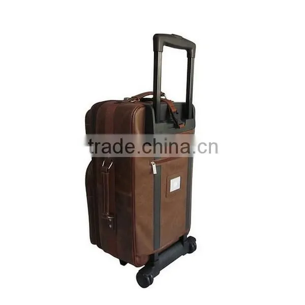 Browm Ostrich Leather Travel Rolling Bag Luggage Bag Carry-On Set photo-3