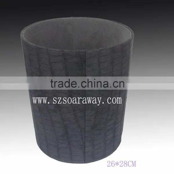 Home and Office Use Faux Leather pu Round Innovative Waste Bin Factory photo-5