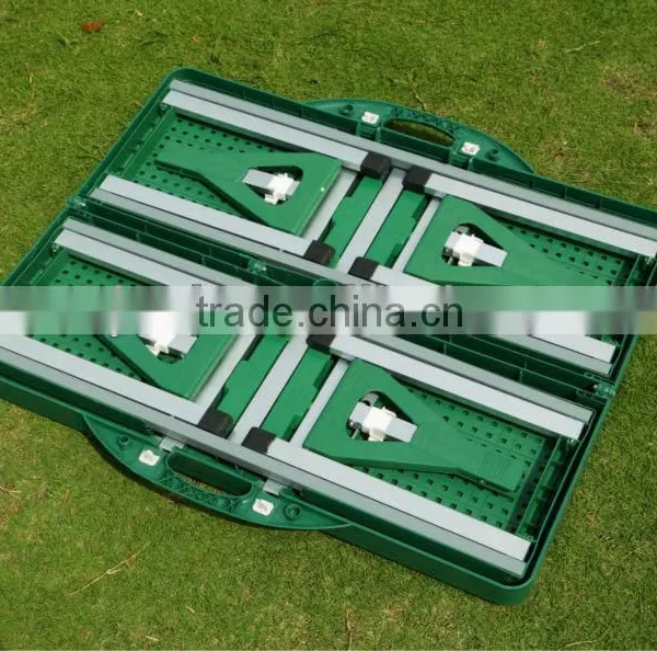 Green Plastic Folding Picnic Table With 4 Chairs Color Green photo-4