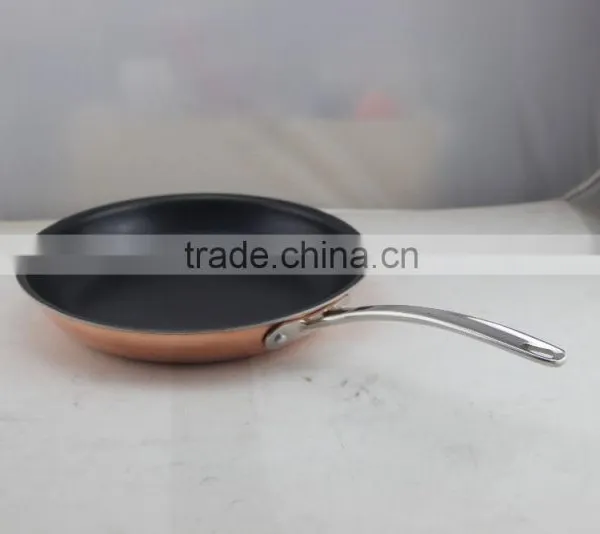 New Innovation Pressed Nonstick Copper Metal Material Tri-ply Copper Frying Pan photo-3
