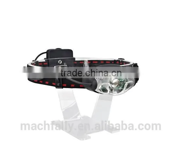 2015 Novelty Design ABS Plastic High Power XPE Headlamp 3 Mode Headlamp 3*AA Battery Headlight
