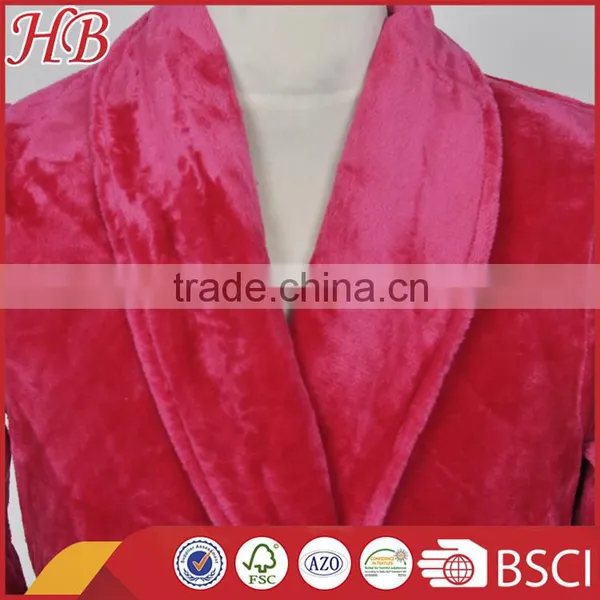 Flannel Fleece Long Bathrobe photo-4