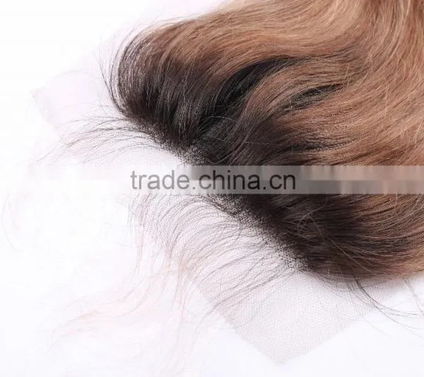 7A Philippine Virgin Hair Ombre #1b/#613 Color Way Body Wave With Closure 4x4 Lace Closure Bleached Knots Two Tone Top Closure photo-5