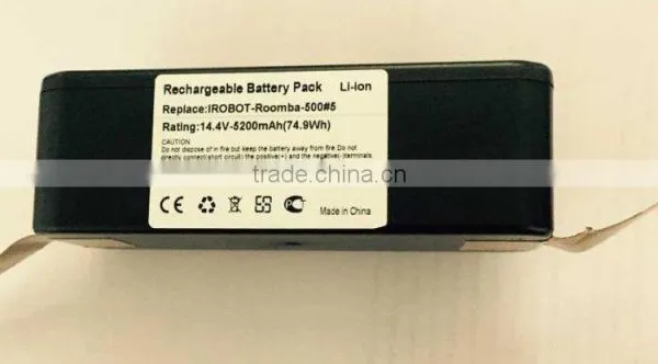 14.4V Li-ion Replacement Battery Pack for Roombad Vacuum Cleaner 500,600,700 and 800 With 6,800mAh Capacity