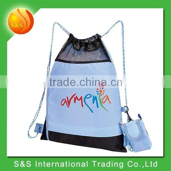 Hot Sell Sport Nylon Drawstring Bag With Detachable Phone Holder photo-2