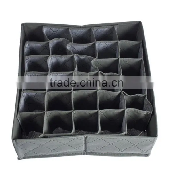 Free Shipping 30 Cell Wardrobe Bra Underwear Organizer Storage Box Bamboo Ties Box Closet Divider Drawer