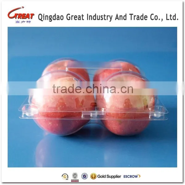 Disposable Plastic Fruit Apple Packaging Tray 4 Apples Packaging Tray Quality Choice
