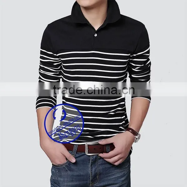Fashion 95 Cotton 5 Spandex Yarn Dyed Polo t Shirt for Men photo-5