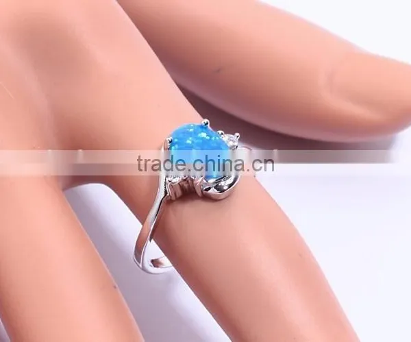 Hot !Custom 925 Sterling Silver Bridal Set Opal Engagement Rings photo-2