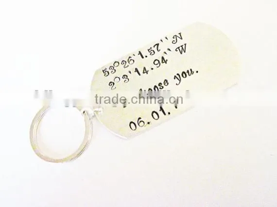 Customized Gift Metal Alloy Personalized Stamped Keychain photo-2