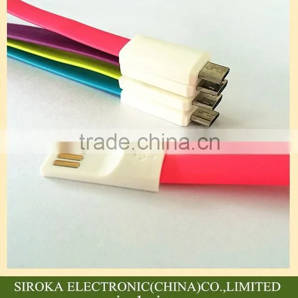Colorful Design Flat Noodle Magnetic 2.0 Usb Mobile Cable for HTC Mobile Cellphone photo-5