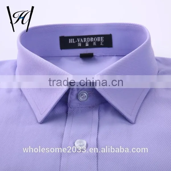 100%cotton Designer Button Down Blue Short Sleeve Dress Shirts for Men photo-2