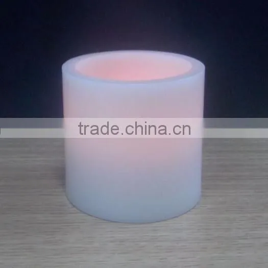 2015 Hot Sold Church Use Round Flat Top Flicker Electric Pillar Wax Candles 3x3
