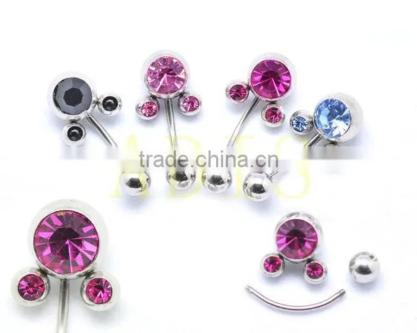 Jeweled Mickey Mouse Head Pierced Body Jewelry