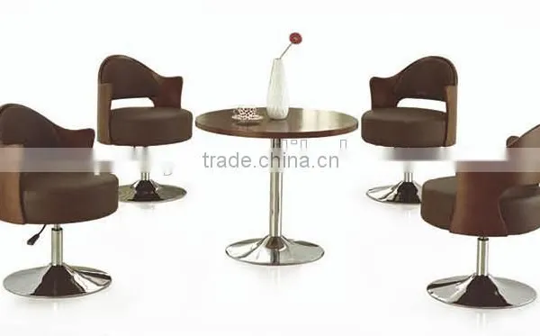 Modern Wooden Table With Metal Base,coffee Shop or Bar Table photo-2