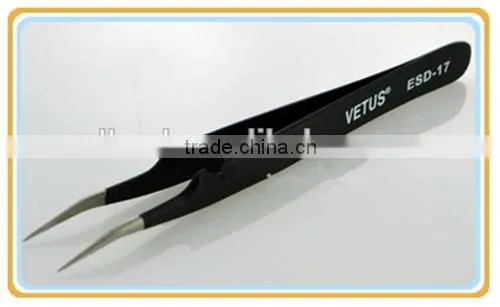 ESD Series Black Anti-static Stainless Steel Tweezers photo-6