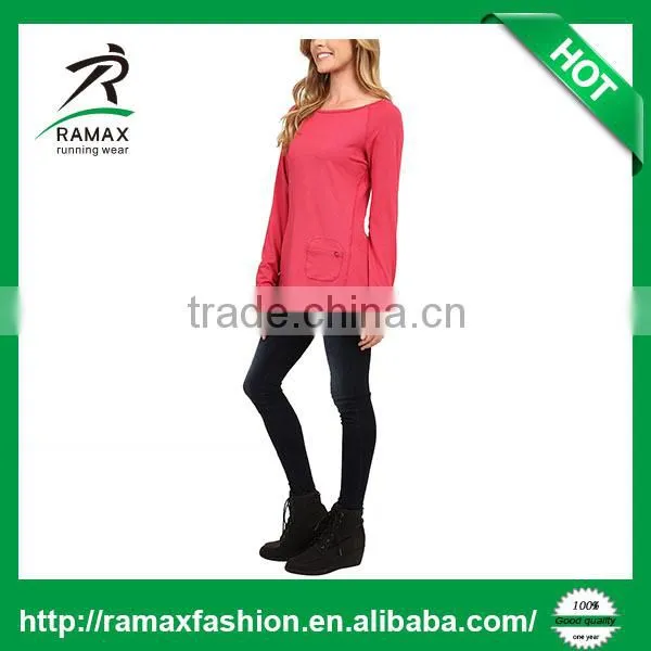 Ramax Custom Women Sport Lightweight Round Neck Pullover Long Sleeve T Shirt photo-2