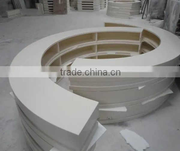 Morden Design Artificial Stone Office Reception Desk/round Marble Countertop/acrylic Solid Surface Hotel Reception Desk photo-2