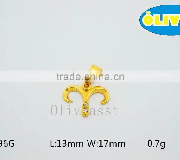 Olivia 2016 New Fashion Modern 316 Stainless Steel Cast Metal Simple Design Antelope Horn Pendant
