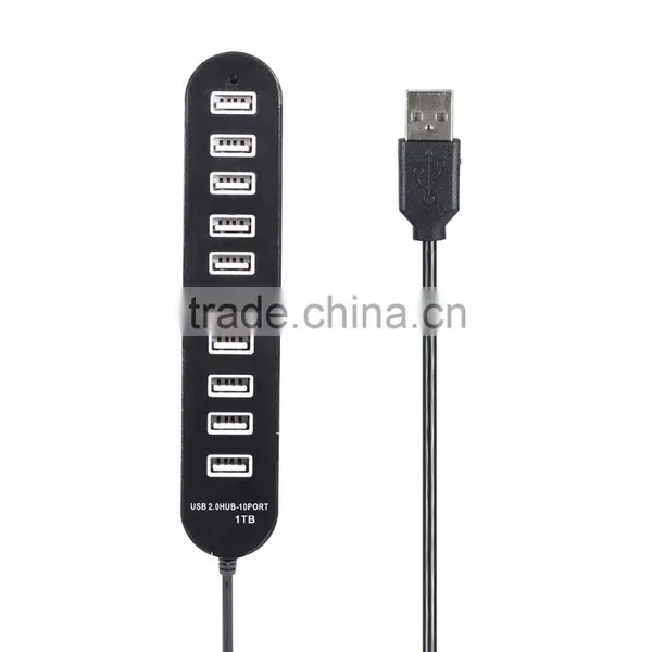 Portable 480MBPS Usb 2.0 10 Port Hub With One Switch photo-2
