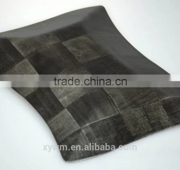 Black Woven Wooden Serving Tray and Plate photo-2